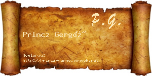 Princz Gergő névjegykártya